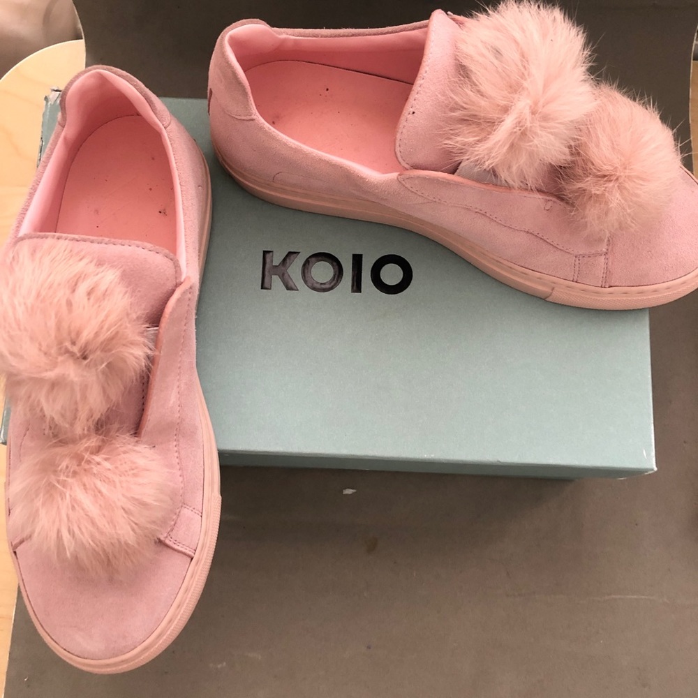 KOIO Gavia Fur & Suede Slip-on Sneakers | SZ 7.5